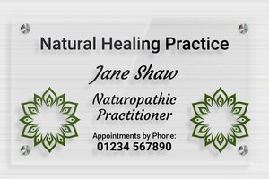 Transparent Acrylic Business Signs - Transparent Plexiglass - transparent - screws-spacer - en-uk-practice-sign-plexi-trans-004-5-1748958229040