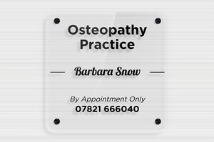 Business Signs - Transparent Plexiglass - transparent - screws-spacer - en-uk-practice-sign-plexi-trans-016-3-1748963895935