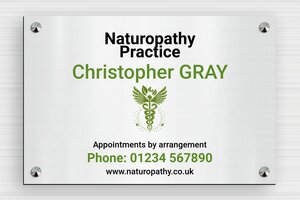 PVC Business Signs - Printed PVC - gris-brosse-noir - screws-caps - en-uk-practice-sign-pvc-001-5-1748957796046