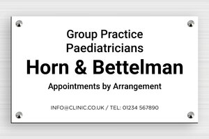 PVC Business Signs - Engraved PVC - blanc-noir - screws-caps - en-uk-practice-sign-pvc-002-1-1748957805009