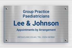 PVC Business Signs - Engraved PVC - acier-bleu - screws-caps - en-uk-practice-sign-pvc-003-2-1748957870041