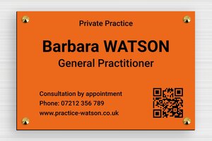 PVC Business Signs - Engraved PVC - orange-noir - screws-caps - en-uk-practice-sign-pvc-003-3-1748957876361