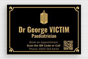 PVC Business Signs - Engraved PVC - noir-or - screws-caps - en-uk-practice-sign-pvc-004-1-1748957914039