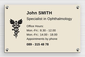 PVC Business Signs - Engraved PVC - ecru-noir - screws-caps - en-uk-practice-sign-pvc-004-4-1748957943296