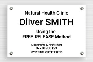 PVC Business Signs - Engraved PVC - blanc-noir - screws-caps - en-uk-practice-sign-pvc-005-3-1748962847116