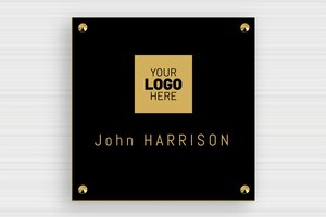 PVC Business Signs - Engraved PVC - noir-or - screws-caps - en-uk-practice-sign-pvc-017-3-1748963470869