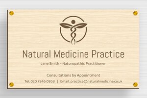 Business Signs with Logo - Engraved Wood - erable - screws-spacer - en-uk-practice-sign-wood-002-3-1748963624348