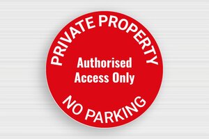 Private Property Signs - Round Sign 'No Parking in the Driveway' - rouge-blanc - glue - en-uk-private-property-sign-002-3-1748949832042