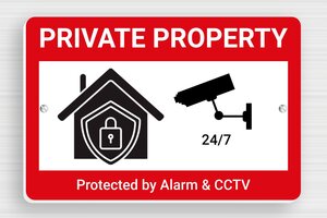 CCTV Signs - Sign 'Private Property, Video Surveillance' - custom - screws - en-uk-private-sign-002-1-1748952168814