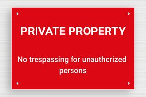 CCTV Signs - Sign 'Private Property, No Trespassing' - rouge-blanc - screws - en-uk-private-sign-027-1-1748952083933