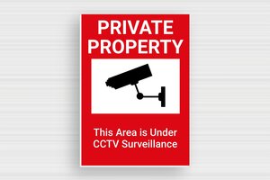 CCTV Signs - Sign 'Private Property under Video Surveillance' - custom - glue - en-uk-private-sign-030-1-1748952214690