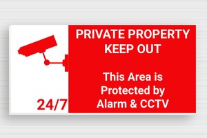 Sign 'Private Property - Video Surveillance' - custom - glue - en-uk-private-sign-043-1-1748952103068
