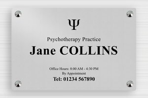 Business Signs - Printed Aluminium - anodise-noir - screws-caps - en-uk-psychology-practice-sign-001-3-1748955611282