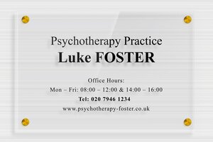 Psychotherapy Business Signs - Transparent Plexiglass - transparent - screws-spacer - en-uk-psychology-practice-sign-001-4-1748955623503