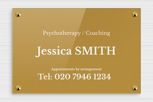 Psychotherapy Business Signs - Engraved Plexiglass - or-fonce-blanc - screws-caps - en-uk-psychology-practice-sign-002-1-1748955646881