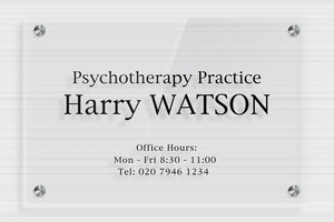 Psychotherapy Business Signs - Transparent Plexiglass - transparent - screws-spacer - en-uk-psychology-practice-sign-002-5-1748955693318