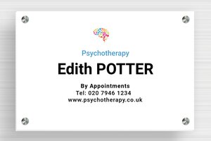 Psychotherapy Business Signs - Foam PVC - custom - screws-spacer - en-uk-psychology-practice-sign-004-2-1748955770671