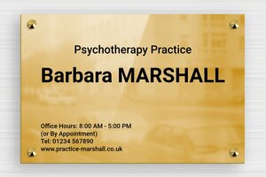Psychotherapy Business Signs - Printed brass - poli-noir - screws-caps - en-uk-psychotherapy-practice-sign-001-1-1748955586446