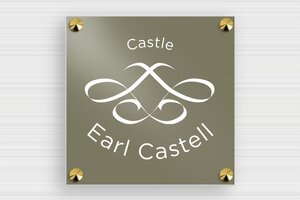 House Signs - Printed Aluminium - taupe-blanc - screws-caps - en-uk-residence-sign-028-1-1748951269496