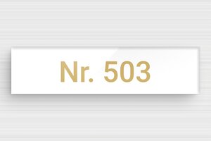 Hotel Signs - Engraved Plexiglass - blanc-or - glue - en-uk-sign-hotel-number-004-1-1748946179658