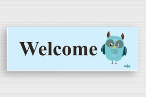 Welcome Signs - Sign 'Welcome' with Owl - custom - glue - en-uk-sign-party-entry-016-1-1748952621676