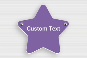Star-shaped Signs - Engraved PVC - mauve-blanc - screws-caps - en-uk-star-shaped-sign-002-3-1748959440404