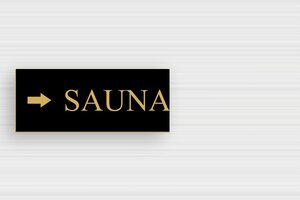Hotel Signs - Sauna Direction Sign - noir-or - glue - en-uk-tourism-hotel-arrow-009-3-1748945979513