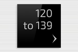 Hotel Signs - Engraved Plexiglass - noir-argent - glue - en-uk-tourism-hotel-number-section-009-3-1748946055595