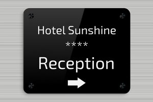 Hotel Signs - Engraved Plexiglass - noir-blanc - screws-caps - en-uk-tourism-hotel-reception-area-006-3-1748945913450