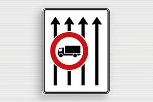 Traffic & Transport Signs - Sign 'No Trucks in Lanes' - custom - none - en-uk-traffic-sign-001-1-1748953879386