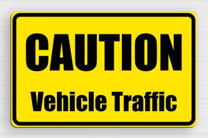 Traffic & Transport Signs - Sign 'CAUTION Vehicle Traffic' - jaune-noir - glue - en-uk-traffic-sign-001-4-1748953900796