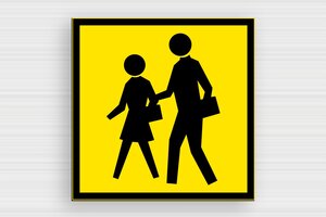 Traffic & Transport Signs - School Zone Sign - jaune-noir - glue - en-uk-traffic-signs-001-1-1748953789243