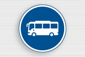 Traffic & Transport Signs - Sign 'Bus Lane Reserved' - bleu-blanc - glue - en-uk-traffic-signs-001-3-1748953795443