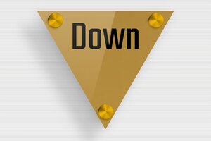 Triangular Signs - Engraved Plexiglass - or-fonce-noir - screws-spacer - en-uk-triangular-sign-002-2-1748959110912