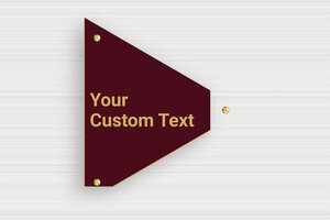 Triangular Signs - Engraved PVC - bordeau-or - screws - en-uk-triangular-sign-003-3-1748959132209