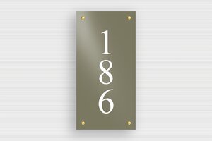 House Signs - Printed Aluminium - taupe-blanc - screws - en-uk-uk-villa-037-1-1748951360633
