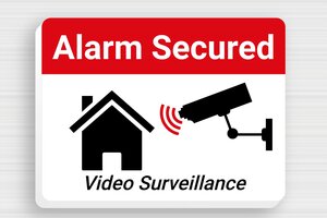 CCTV Signs - Alarm Sign under Video Surveillance - custom - glue - en-uk-video-sign-003-1-1748952354352