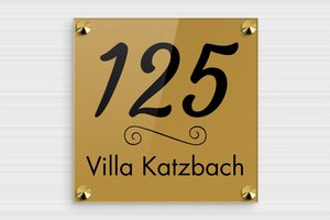 House Signs - Engraved Plexiglass - or-fonce-noir - screws-caps - en-uk-villa-sign-002-1-1748951344778