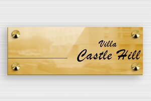 House Signs - Printed brass - poli-noir - screws-caps - en-uk-villa-sign-009-1-1748951234134