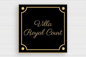 House Signs - Engraved PVC - noir-or - screws - en-uk-villa-sign-021-1-1748951390698