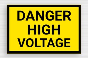 Electrical Signs - Sign 'Danger High Voltage' - jaune-noir - glue - en-uk-warning-high-voltage-004-3-1748950121971