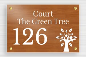 Wood House Number Signs - Engraved PVC - poirier-blanc - screws - en-uk-wooden-house-number-sign-001-5-1748960784209