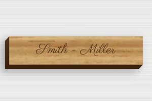 Doorbell Signs for Two Names - Engraved Wood - chene - magnetic - en-uk-wooden-mailbox-sign-001-2-1748959956743