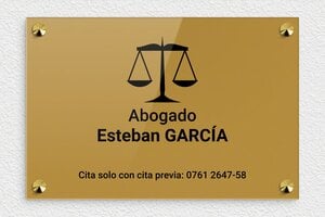 Placas para Abogados - Plexiglás - undefined - or-fonce-noir - screws-caps - es-abogado-001-0-1747820516709
