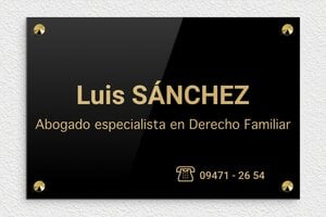 Placas para Abogados - Plexiglás - undefined - noir-or - screws-caps - es-abogado-002-0-1747820642967