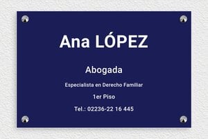 Placas para Abogados - PVC - undefined - bleu-marine-blanc - screws-caps - es-abogado-infantil-003-5-1747820584536