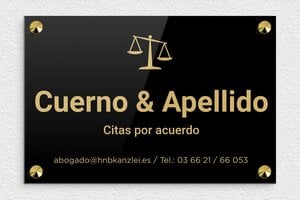 Placas para Abogados - Plexiglás - undefined - noir-or - screws-caps - es-abogado-negro-dorado-001-4-1747820687820