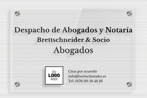 Placas para Abogados - Plexiglás transparente - undefined - transparent - screws-spacer - es-abogado-notario-008-4-1747820659198