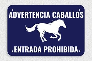 Placas para Caballos - PVC - undefined - bleu-marine-blanc - screws - es-advertencia-caballos-senal-003-3-1747819049706