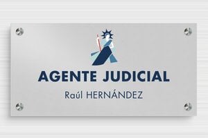 Placas Profesionales con Logo - Aluminio - undefined - anodise - screws-spacer - es-agente-judicial-001-3-1747820991005